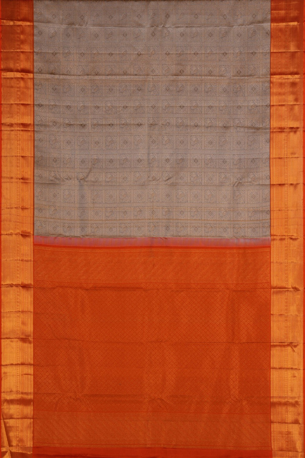 Image of Kanchipattu Brocade Grey Saree